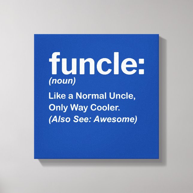 Mens Funny Uncle Shirt Mens Funcle Definition Gift Canvas Print (Front)