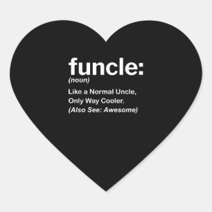Mens Funny Uncle Shirt Mens Funcle Definition Gift Heart Sticker