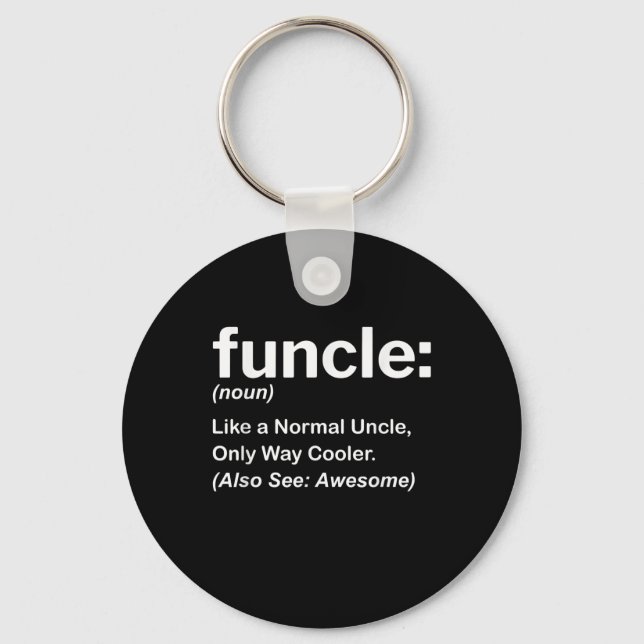 Mens Funny Uncle Shirt Mens Funcle Definition Gift Key Ring (Front)