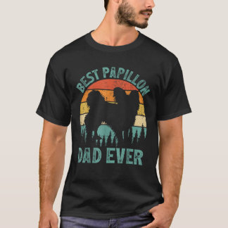 Mens Funny Vintage Best Papillon Dad Ever Father s T-Shirt