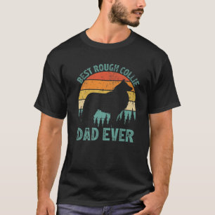 Mens Funny Vintage Best Rough Collie Dad Ever Fath T-Shirt
