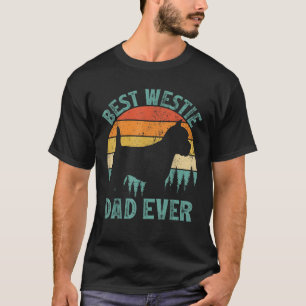 Mens Funny Vintage Best Westie Dad Ever Father s D T-Shirt