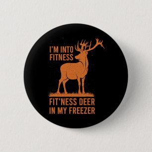 Mens Funny Vintage Hunter I'm Into Fitness Deer Hu 6 Cm Round Badge