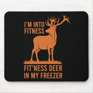 Mens Funny Vintage Hunter I'm Into Fitness Deer Hu Mouse Mat