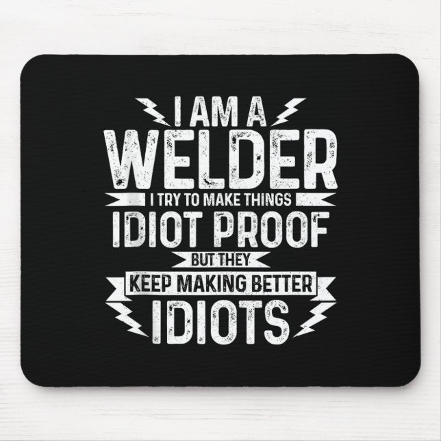 Mens Funny Welder &amp; Apparel Tank Top  Mouse Mat (Front)