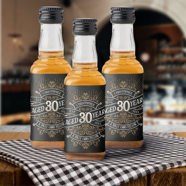 Mens Funny Whiskey 30th Birthday Liquor Bottle Label (Creator Uploaded)