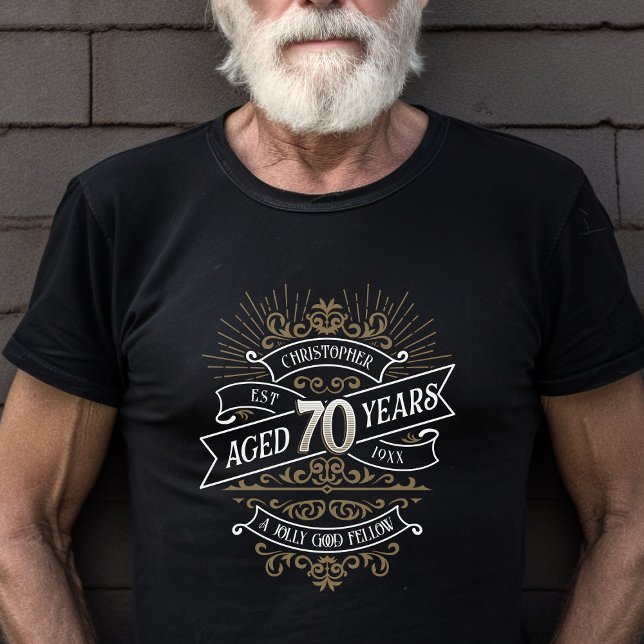 Mens Funny Whiskey 70th Birthday T-Shirt (Creator Uploaded)