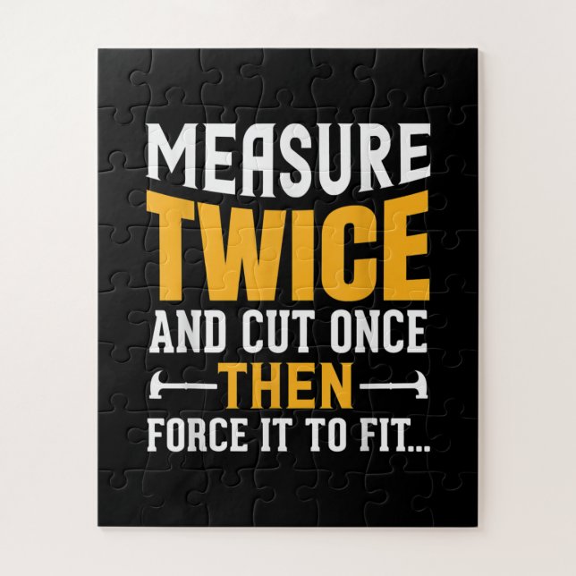 Mens Funny Woodworking Carpenter Quote Saying Gift Jigsaw Puzzle (Vertical)