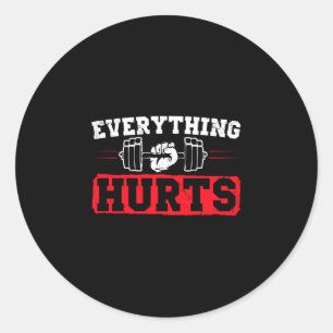 Mens funny workout saying bodybuilding lovers classic round sticker
