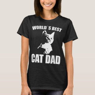 Mens funny WORLD`S BEST CAT DAD KITTEN SHIRT
