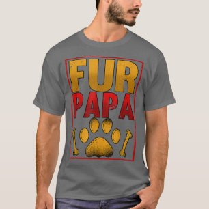 Mens Fur Papa Dad Fathers Day Dog Lover T-Shirt