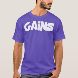 Mens GAINS Gym Fitness Workout Bodybuilding Motiva T-Shirt
