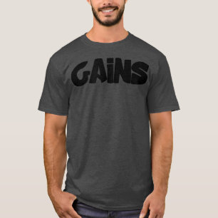 Mens GAINS Gym Fitness Workout Bodybuilding Motiva T-Shirt