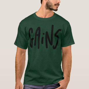 Mens GAINS Gym Fitness Workout Bodybuilding Motiva T-Shirt