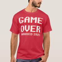 Mens Game over married 2022 funny groom wedding