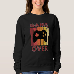 Mens Game Over Vintage Groom Bachelor Party Sweatshirt