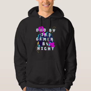 Mens Gamer Dad Dad By Day Gamer By Night Father's Hoodie