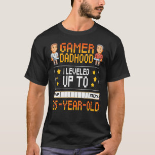 Mens Gamer Dadhood Levelled Up To 26 Year Old 26th T-Shirt