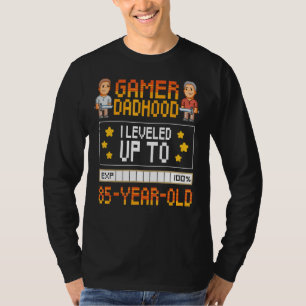 Mens Gamer Dadhood Levelled Up To 85 Year Old 85th T-Shirt