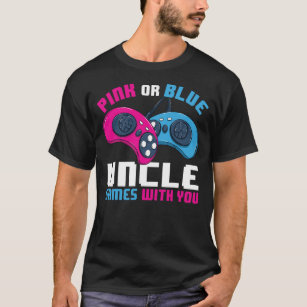 Mens Gamer Gender Reveal Pink Or Blue Uncle Games T-Shirt
