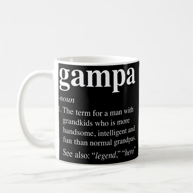 Mens Gampa Definition Funny Noun Grandpa Defined Coffee Mug (Left)