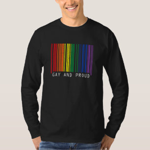 Mens Gay And Proud Rainbow Barcode Lgbt Csd Gay & T-Shirt