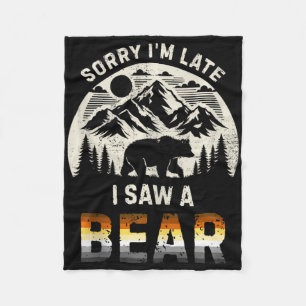 Mens Gay Bear Pride Hiking Retro Funny Outdoor Tan Fleece Blanket