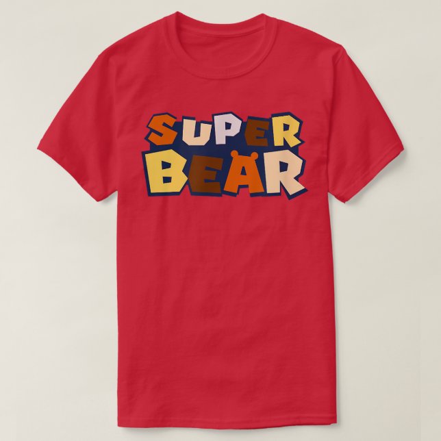 Mens Gay Bear Shirt with Bear Pride Flag Super Bea (Design Front)