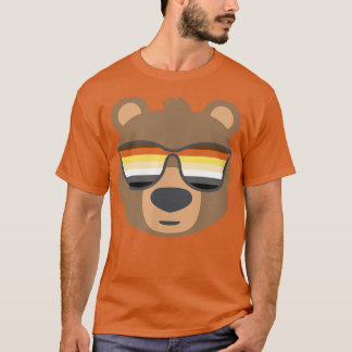 Mens Gay Bear Wearing Bear Pride LGBTQ Flag Sungla T-Shirt