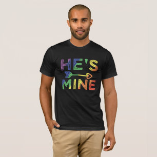 Mens Gay Couple Matching He's Mine LGBT Pride T-Shirt
