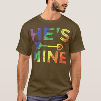 Mens Gay Couple Matching He's Mine LGBT Pride  T-Shirt
