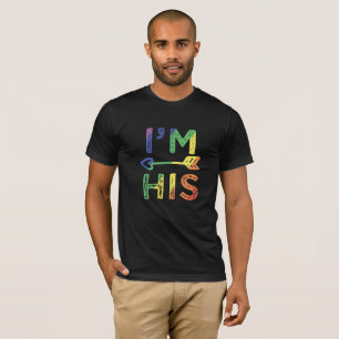 Mens Gay Couple Matching I'm His LGBT Pride T-Shirt