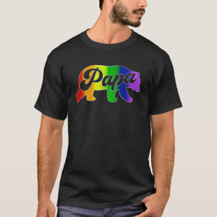 Mens Gay Dad LGBT Pride Rainbow Papa Bear Father s T-Shirt