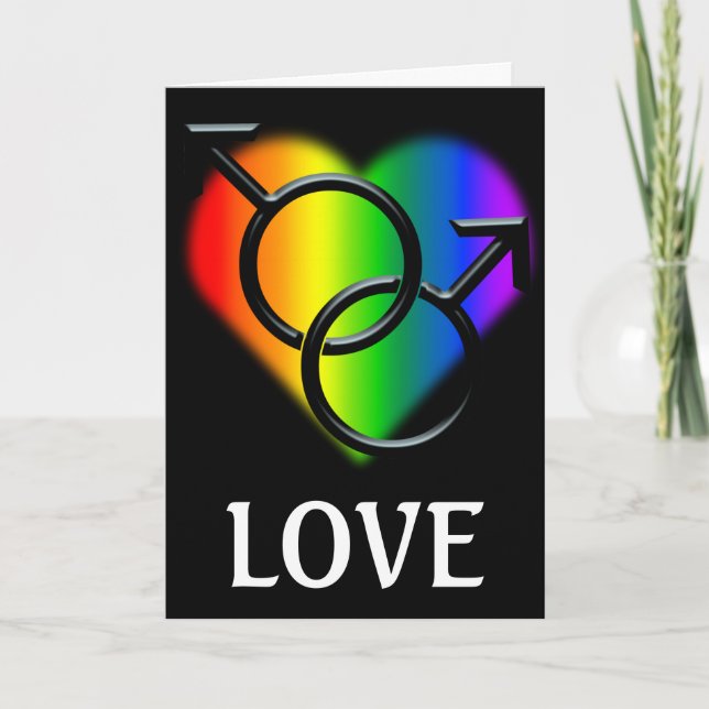 Men's Gay Pride Cards Personalised Love Cards (Front)