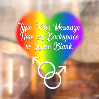 Men's Gay Pride Decal Rainbow Love Window Cling