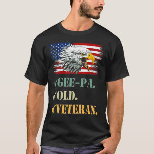 Mens Gee Pa Old Veteran American Eagle Flag Cool M T-Shirt