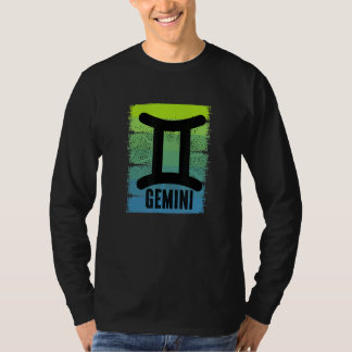 Mens Gemini Symbol May June Birthday Zodiac Womens T-Shirt