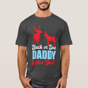 Mens Gender Reveal Buck Or Doe Funny Baby Shower D T-Shirt