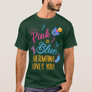 Mens Gender Reveal HERMANA SISTER T-Shirt