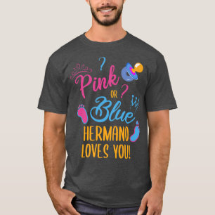 Mens Gender Reveal HERMANO BROTHER T-Shirt