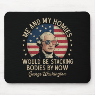 Mens George Washington 4th Of July Patriotic Mouse Mat