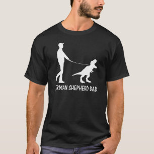 Mens German Shepherd Dad Dinosaur Gsd Owners Fathe T-Shirt