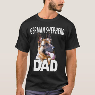 Mens German Shepherd Dad Face Head Portrait T-Shirt