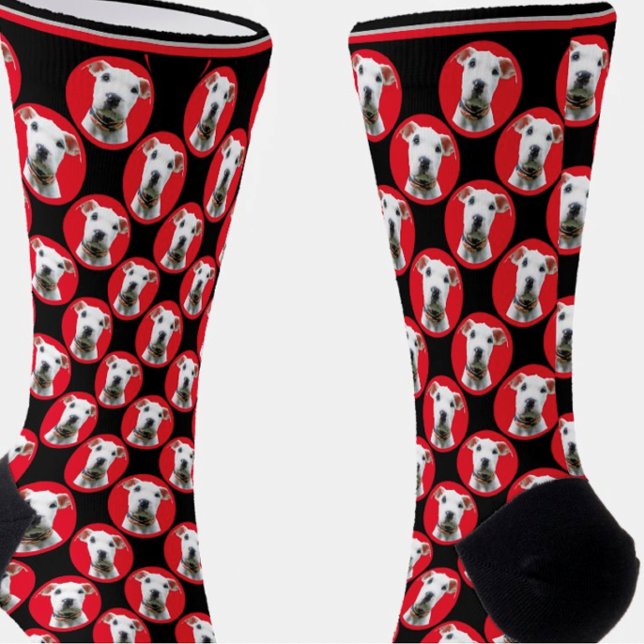 Mens Gift Fathers Day Personalised Dog Photo Face Socks (Creator Uploaded)