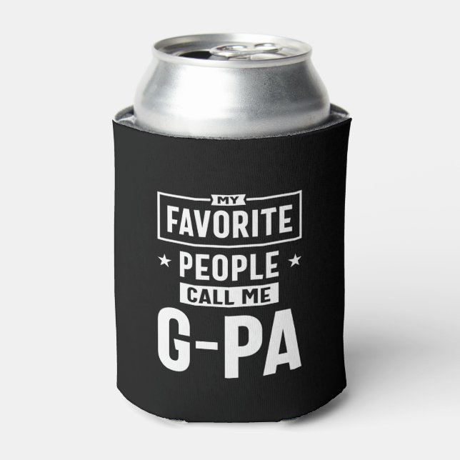 Mens Gift My Favourite People Call Me G-Pa Can Cooler (Can Front)