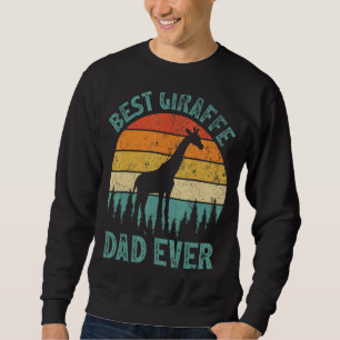 Mens Giraffe Vintage Best Giraffe Dad Ever Father Sweatshirt
