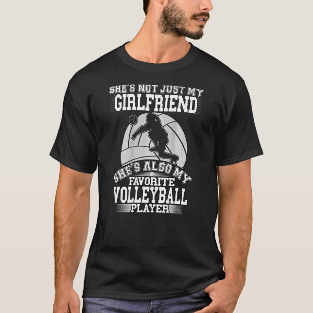 Mens Girlfriend Is My Favourite Volleyball Player  T-Shirt (Front)