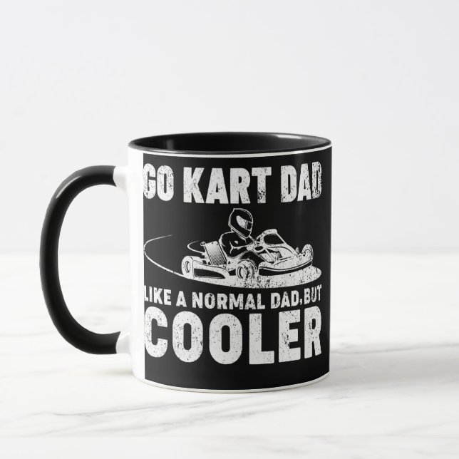 Mens Go Kart Dad Like A Normal Dad Kart Racing Mug (Left)