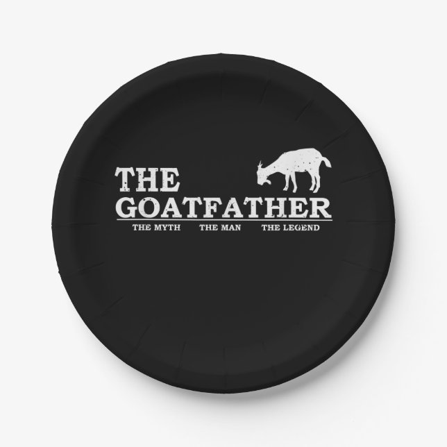 Mens Goat Far Pet Lover Fars Day Paper Plate (Front)