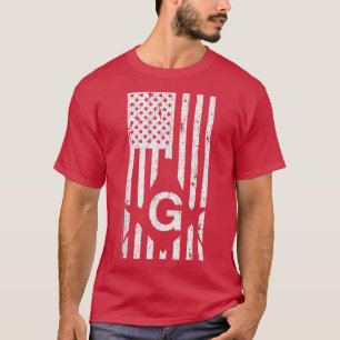 Mens God and Country Freemasonry MasonicUS Flag G T-Shirt